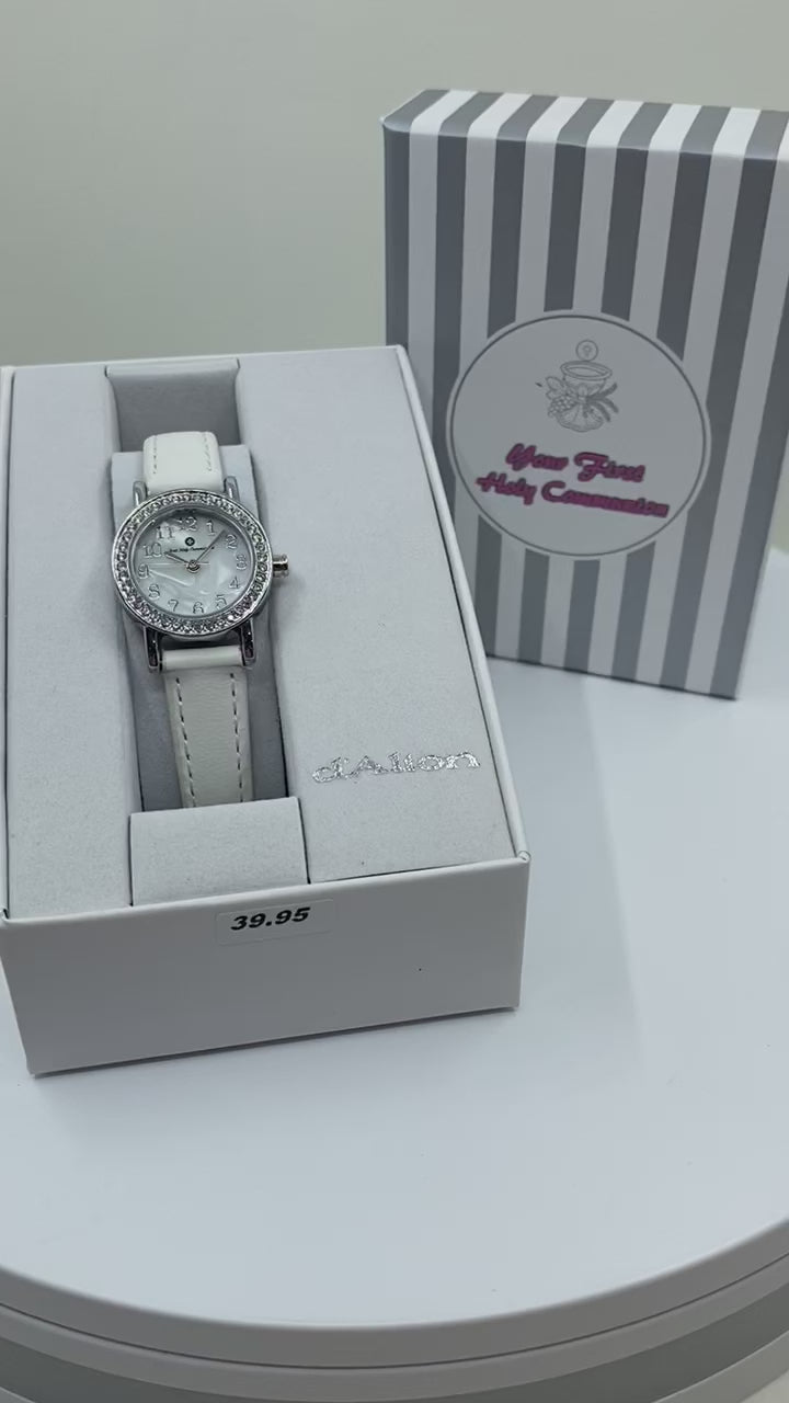 First Holy Communion Watch set in CZ, features Cross – Hanratty