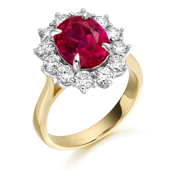 Lady Di Ruby Ring - 9ct Yellow Gold