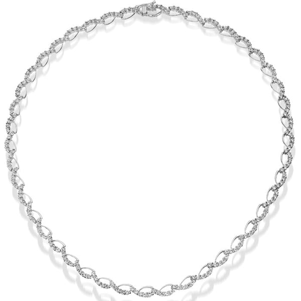CZ Necklace- 9ct White Gold