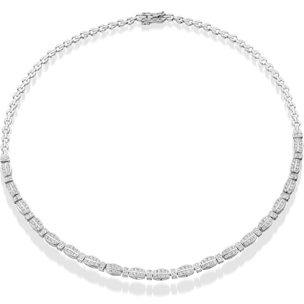 CZ Necklace - 9ct White Gold