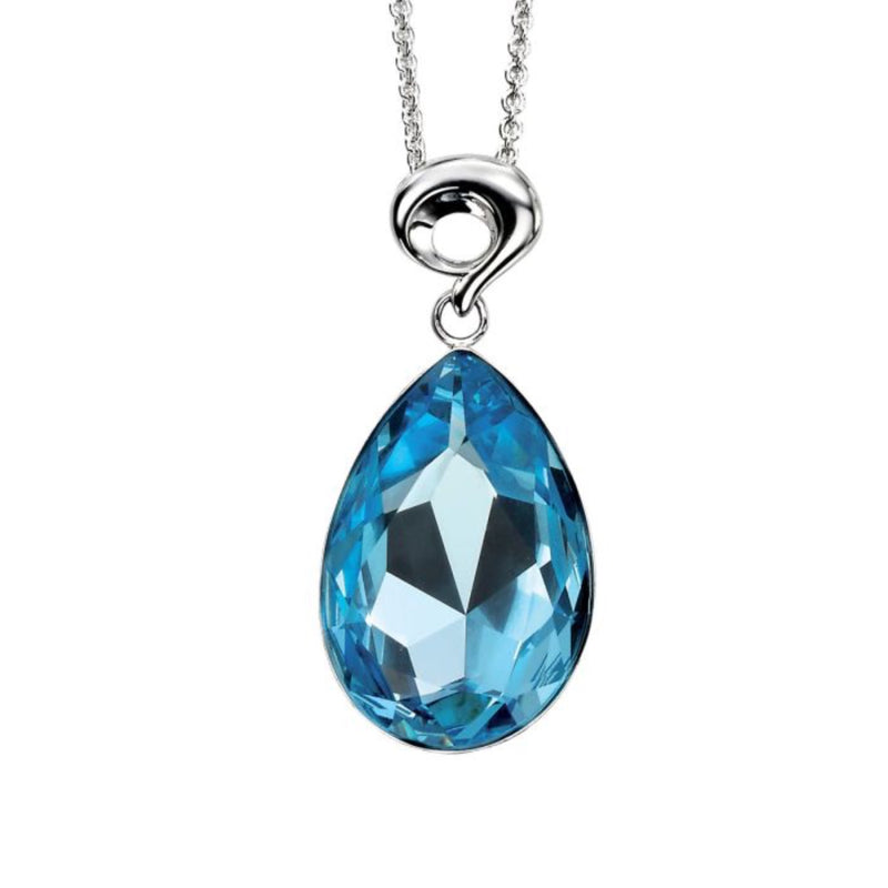 Large Teardrop Aquamarine Crystal Pendant