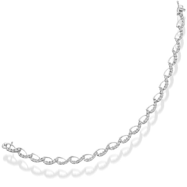 CZ Tennis Bracelet - 9ct White Gold