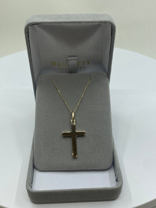Plain Cross Necklace - 9ct Yellow Gold