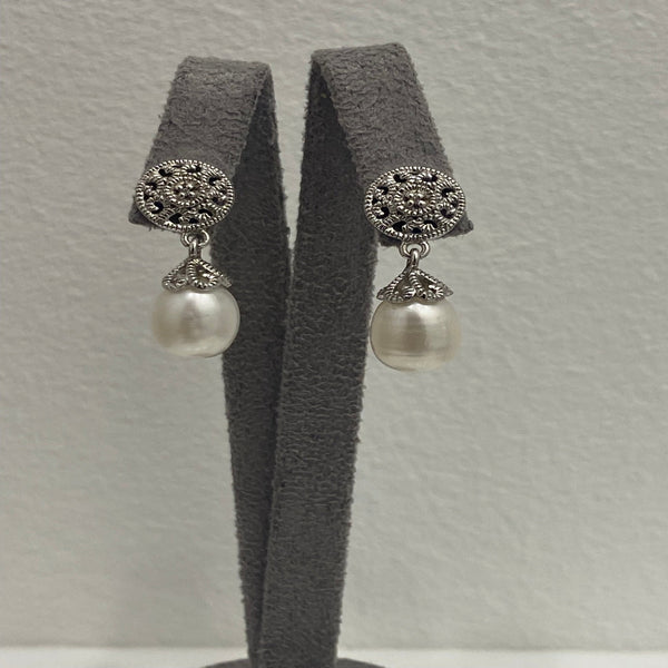 Silver CZ Fancy Drop Earrings