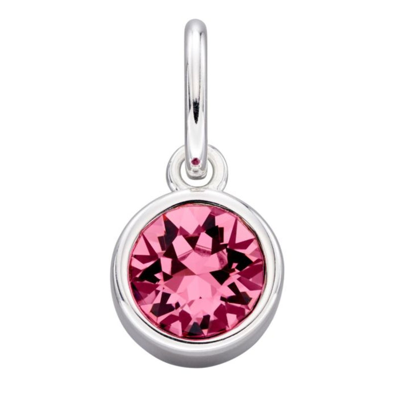 Crystal Birthstone Charm - Sterling Silver