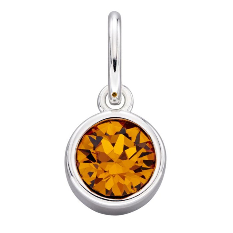 Crystal Birthstone Charm - Sterling Silver