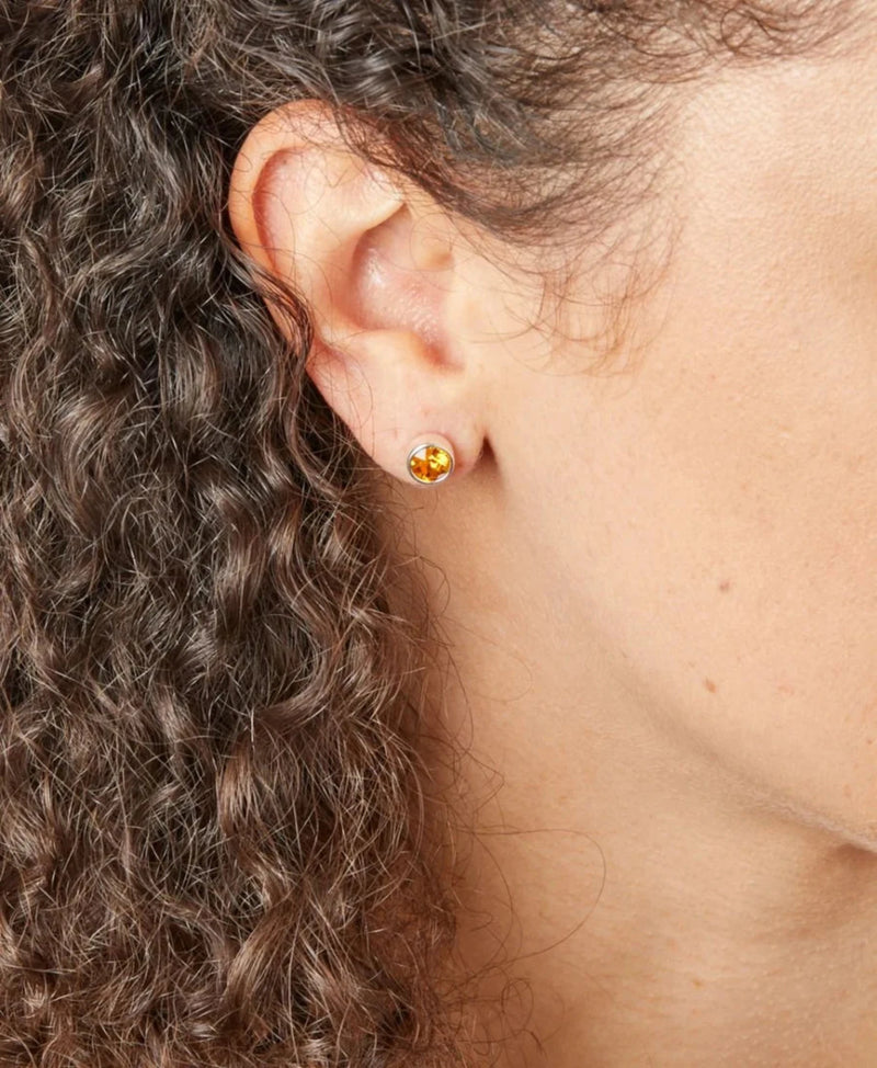 November Birthstone Stud Earrings - Sterling Silver - Hanratty Jewellers