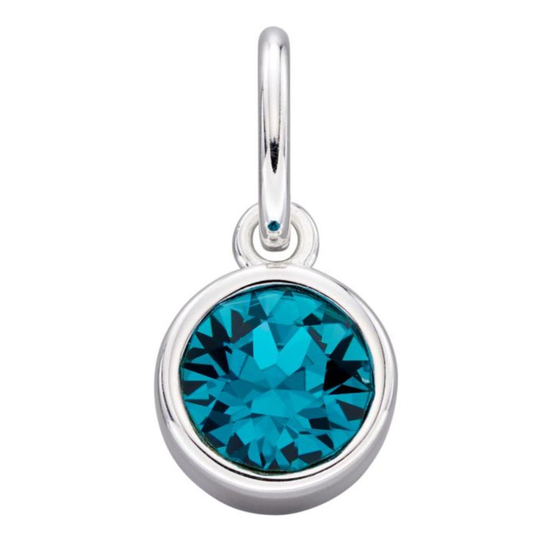 Crystal Birthstone Charm - Sterling Silver