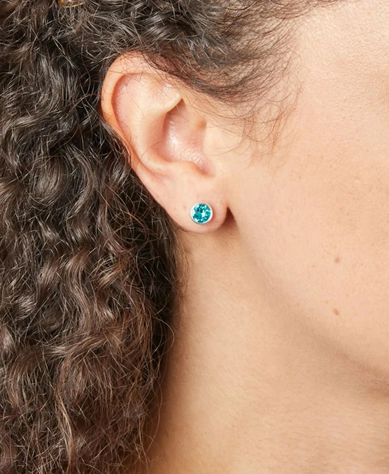 December Birthstone Stud Earrings - Sterling Silver - Hanratty Jewellers