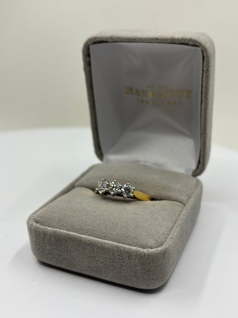 Trilogy Brilliant Cut Diamond Ring - 18ct Gold