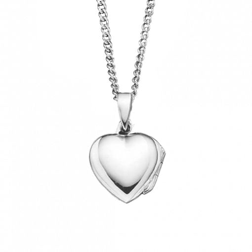 Personalised Silver Heart Locket Pendant Engraved