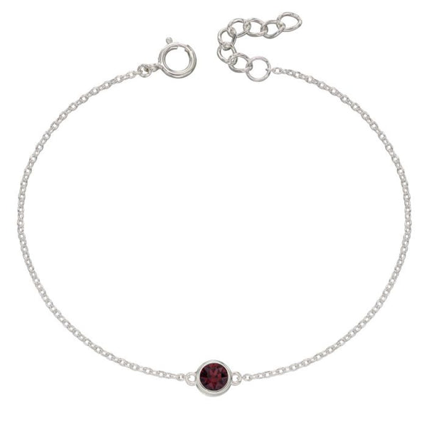 Crystal Birthstone Bracelet - Sterling Silver january