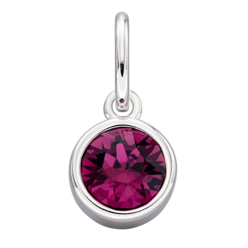 Crystal Birthstone Charm - Sterling Silver