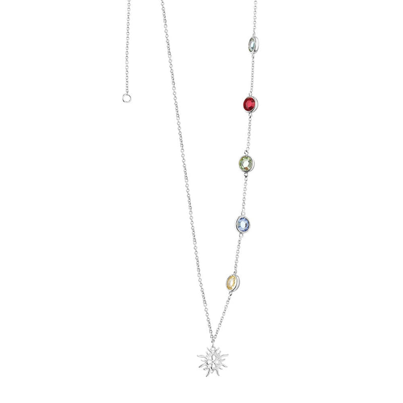 Silver Plated Necklace Coloured Stones Newbridge Silverware