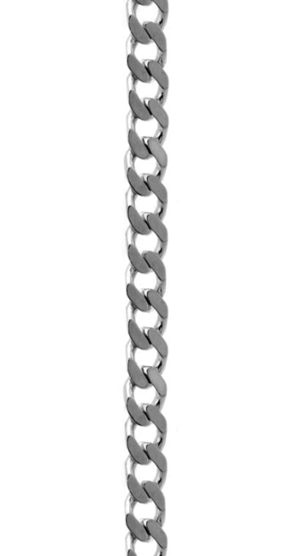Diamond Cut Curb Chain - Silver