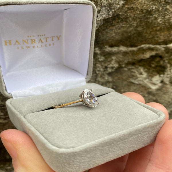 Pear Shaped CZ Promise Ring - 9ct Gold