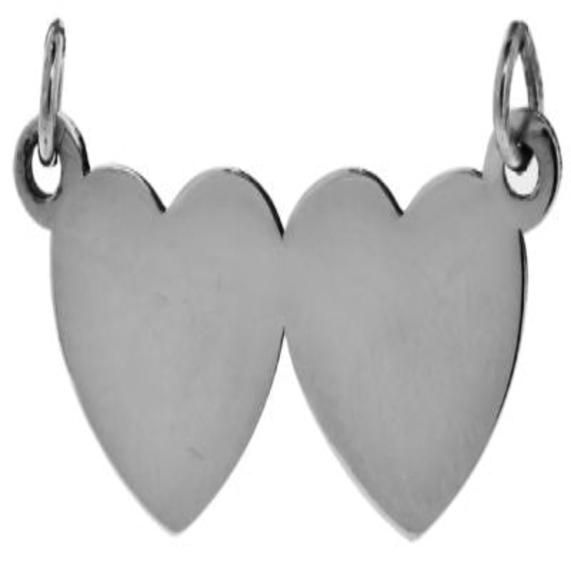 Silver Medium Double Heart Pendant