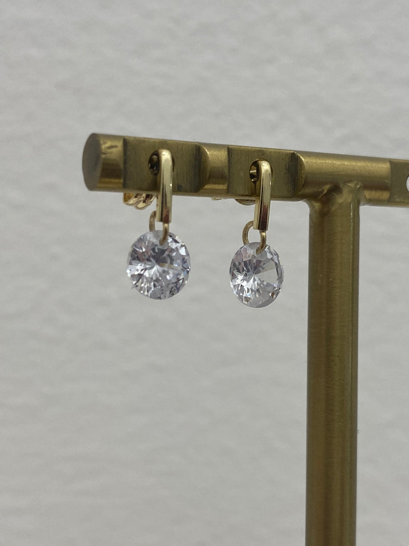 Drop CZ Earrings - 9ct Yellow Gold