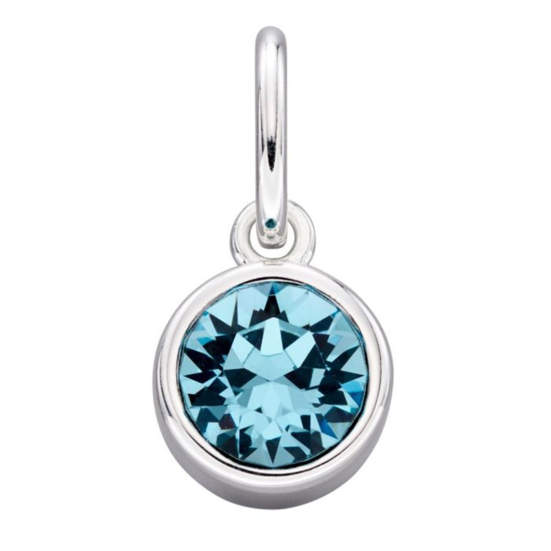 Crystal Birthstone Charm - Sterling Silver