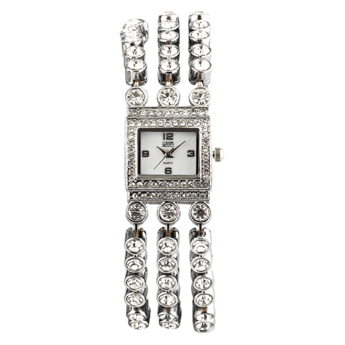 Eton Square  Clear Diamante Bracelet Watch