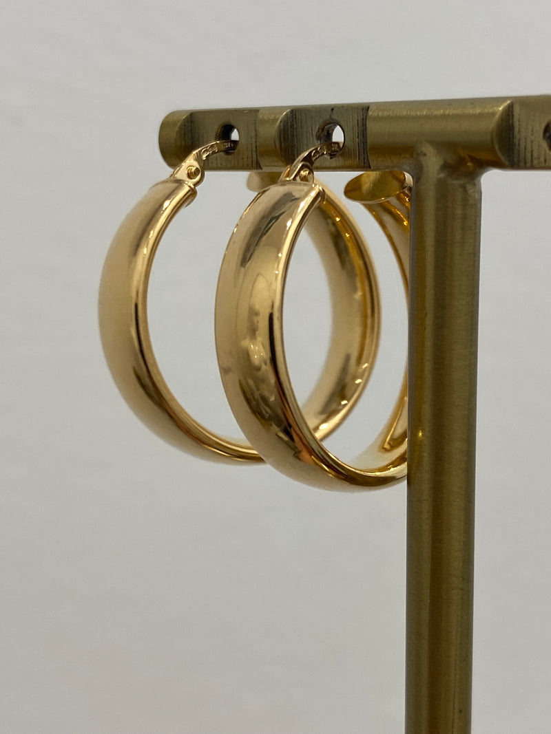 20mm Plain Hoop Earrings - 9ct Gold