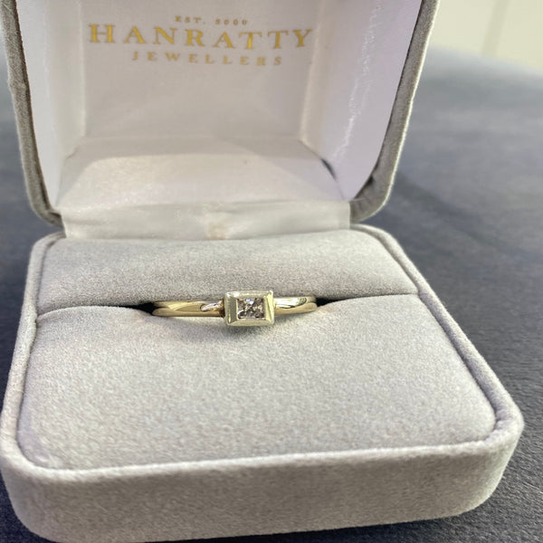 Square Stone Ring - 9ct Yellow Gold