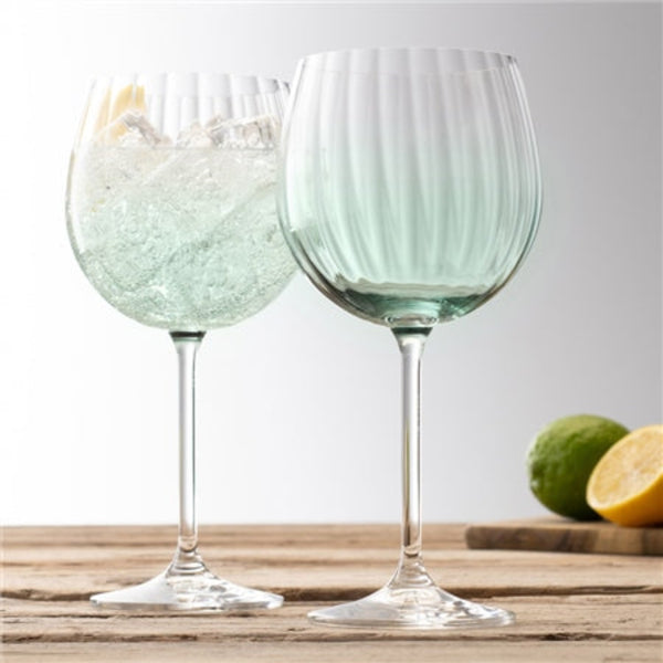 Elegance Gin & Tonic Glass Pair - Aqua
