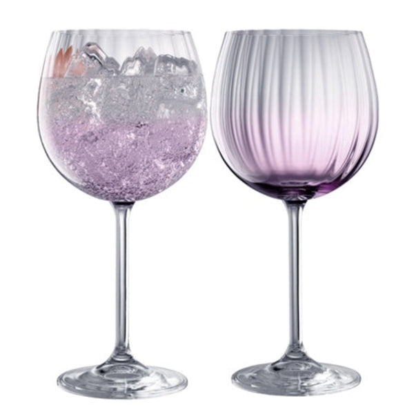 Elegance Gin & Tonic Glass Pair - Amethyst