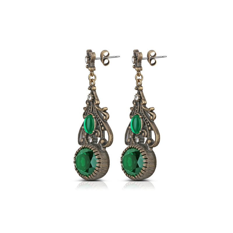 Green Stone FOB Earrings