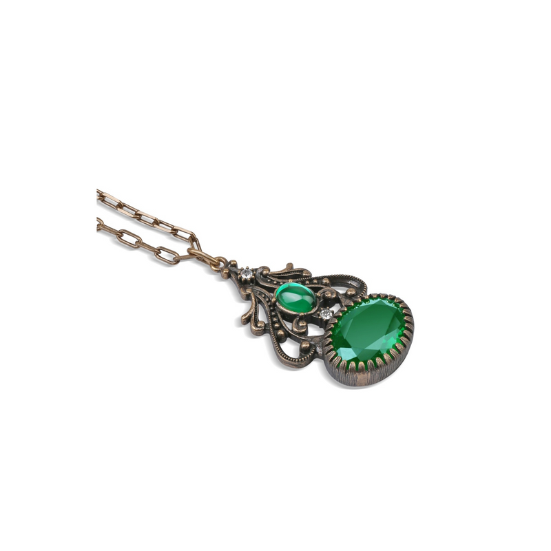 Green Stone FOB Pendant Newbridge Silverware