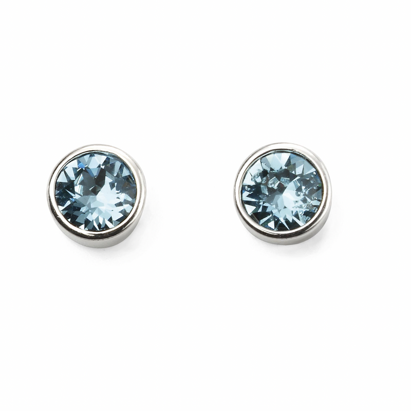 March Birthstone Stud Earrings - Sterling Silver - Hanratty Jewellers