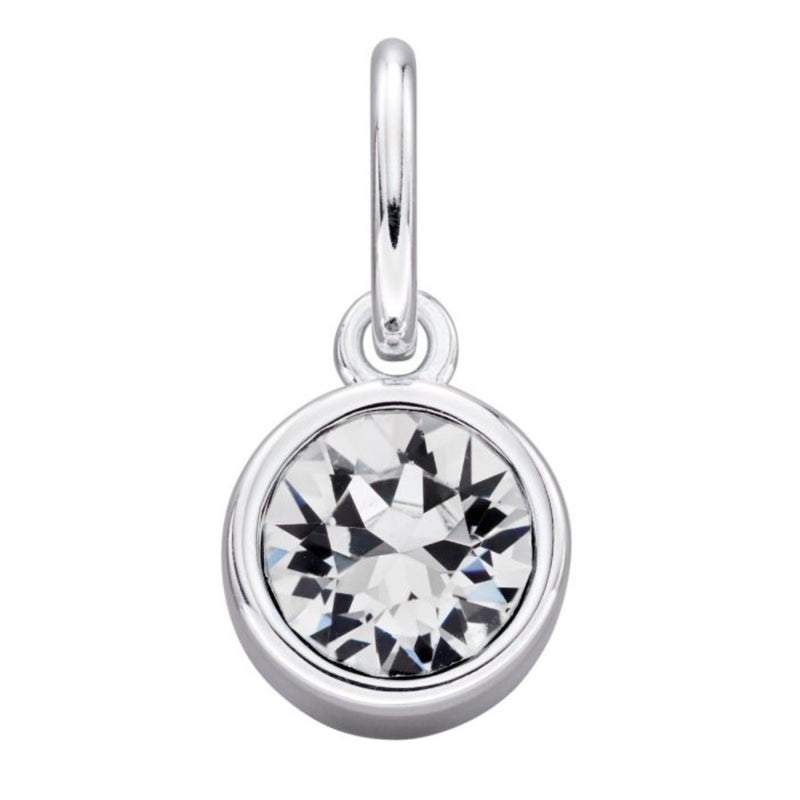 Crystal Birthstone Charm - Sterling Silver