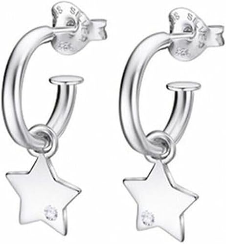Star Hoop Earrings - Sterling Silver