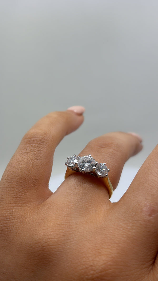 Trilogy Brilliant Cut Diamond Ring - 18ct Gold
