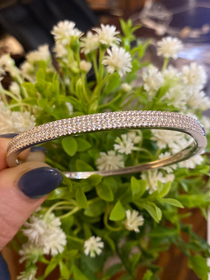 Sparkling CZ Bangle - Sterling Silver