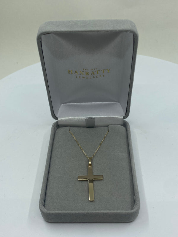 Plain Cross Necklace - 9ct Yellow Gold