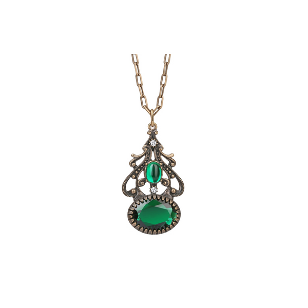 Green Stone FOB Pendant Newbridge Silverware