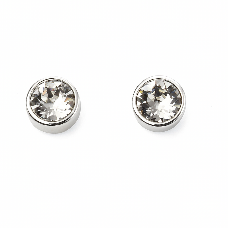 April Birthstone Stud Earrings - Sterling Silver - Hanratty Jewellers