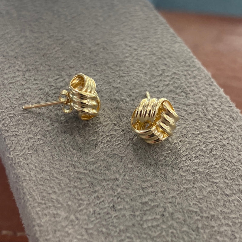 Knot Stud Earrings - 9ct Gold