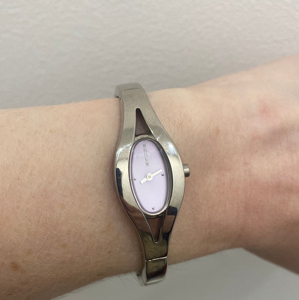 Accurist Ladies Silver Watch With Purple Dial