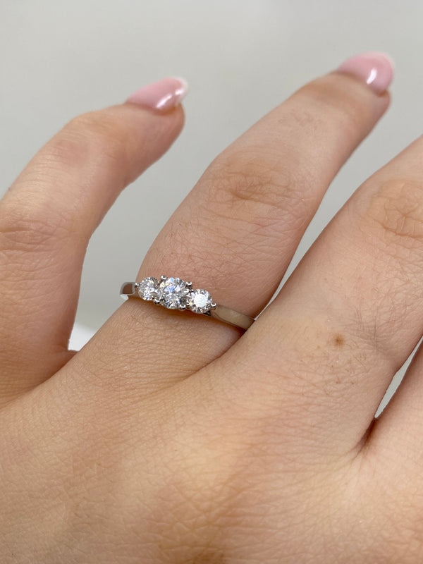 3 Stone All Diamond Trilogy Ring