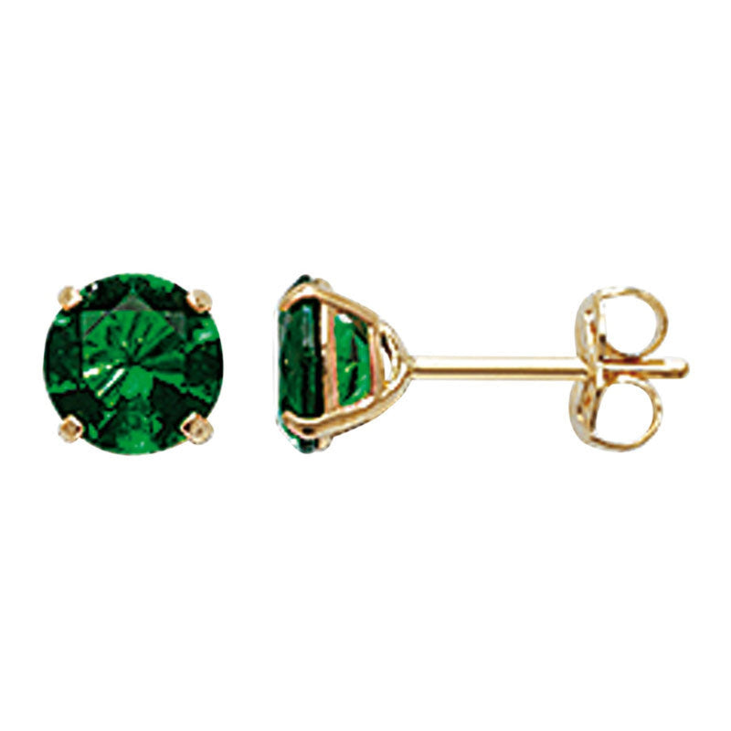 Gold Birthstone Stud Earrings - 9ct Gold may