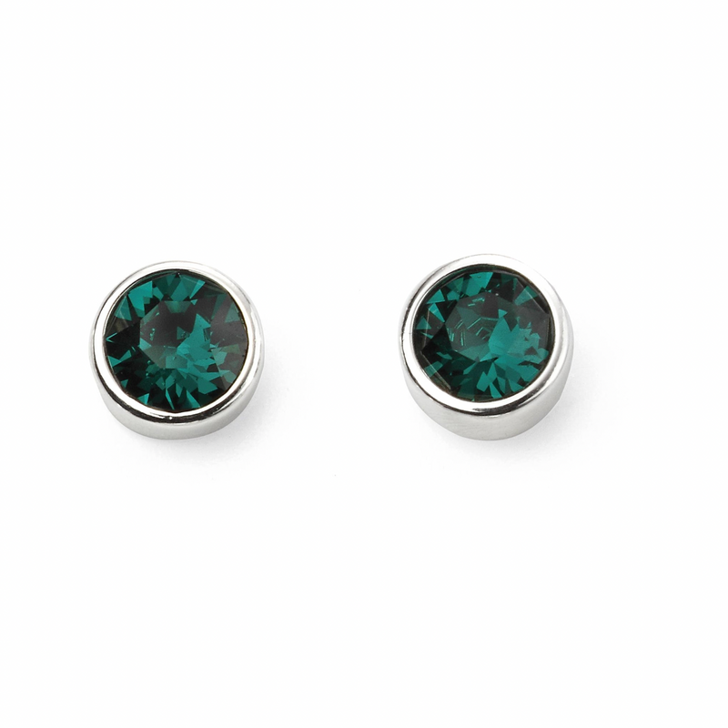 May Birthstone Stud Earrings - Sterling Silver - Hanratty Jewellers