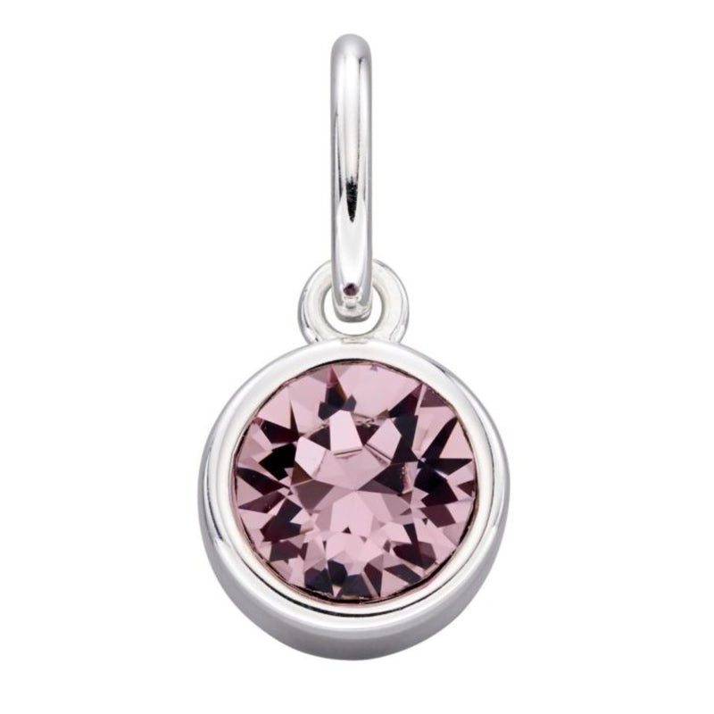 Crystal Birthstone Charm - Sterling Silver