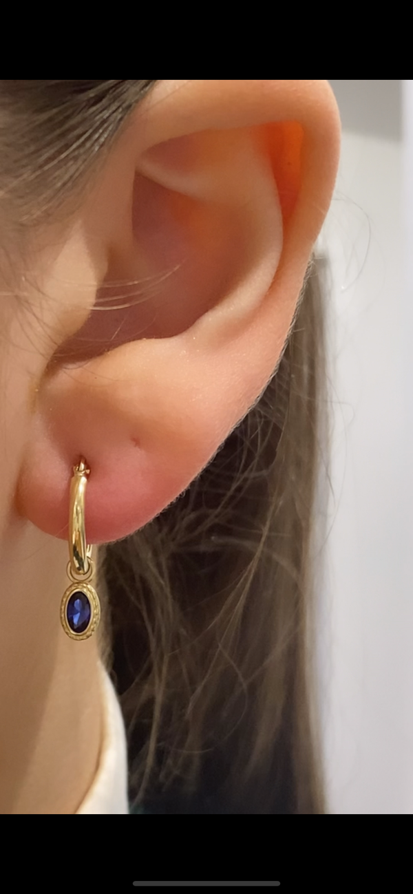 CZ Hoop Earrings - 9ct Yellow Gold