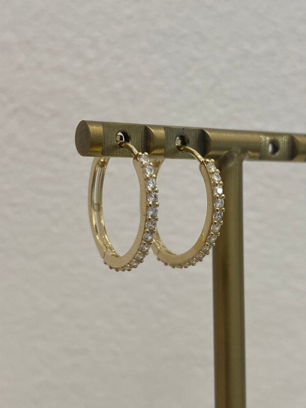Hinged Cubic Zirconia Earrings - 9ct Gold