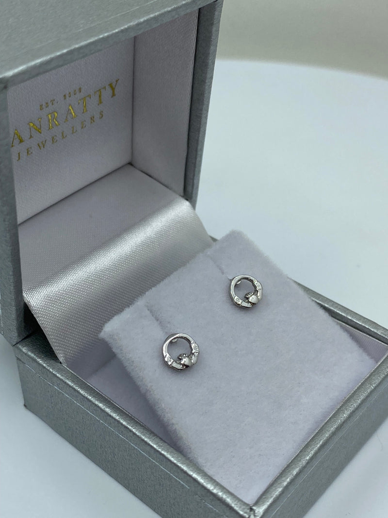 Cailin Claddagh Studs - Sterling Silver