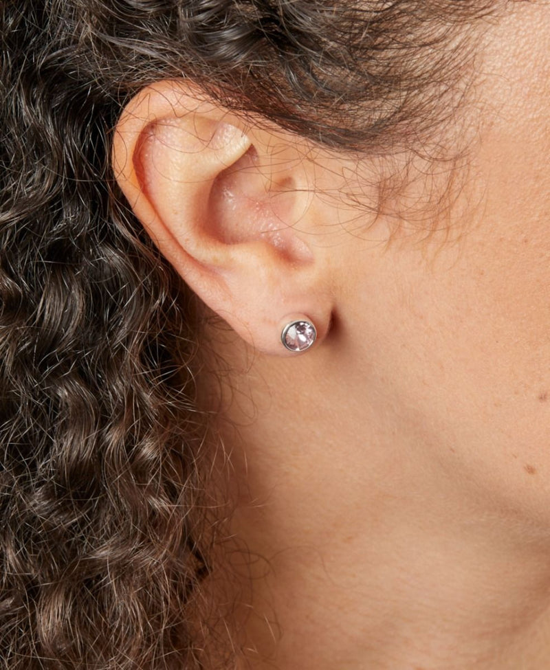 June Birthstone Stud Earrings - Sterling Silver - Hanratty Jewellers