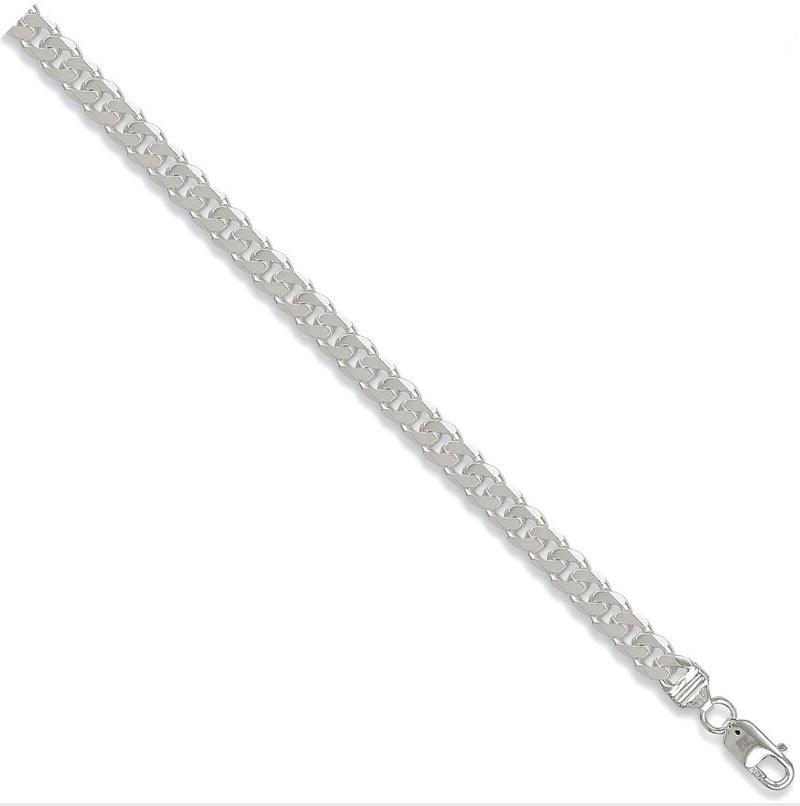 Curb chain/bracelet 7.6mm - Sterling Silver