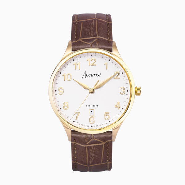 Accurist Brown Leather Strap Watch